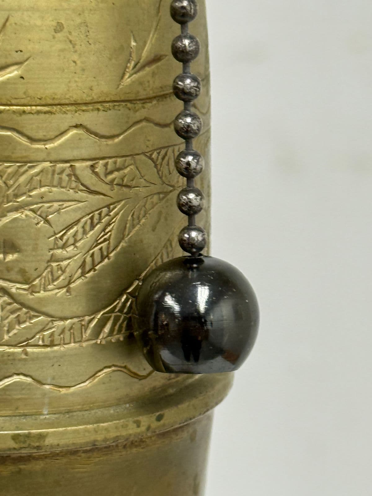 Vintage Etched Brass Table Lamp - Thumbnail 8