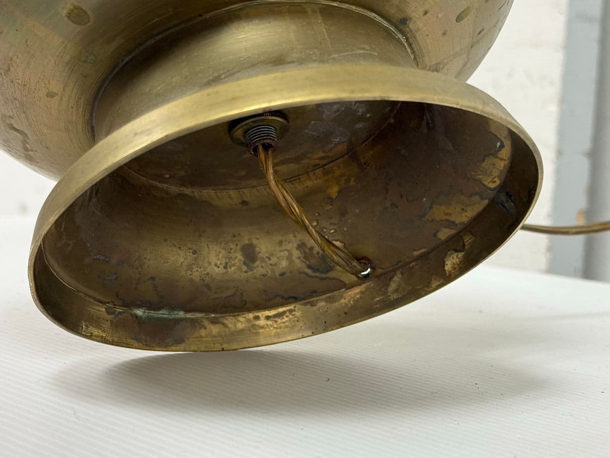 Vintage Etched Brass Table Lamp - Thumbnail 13