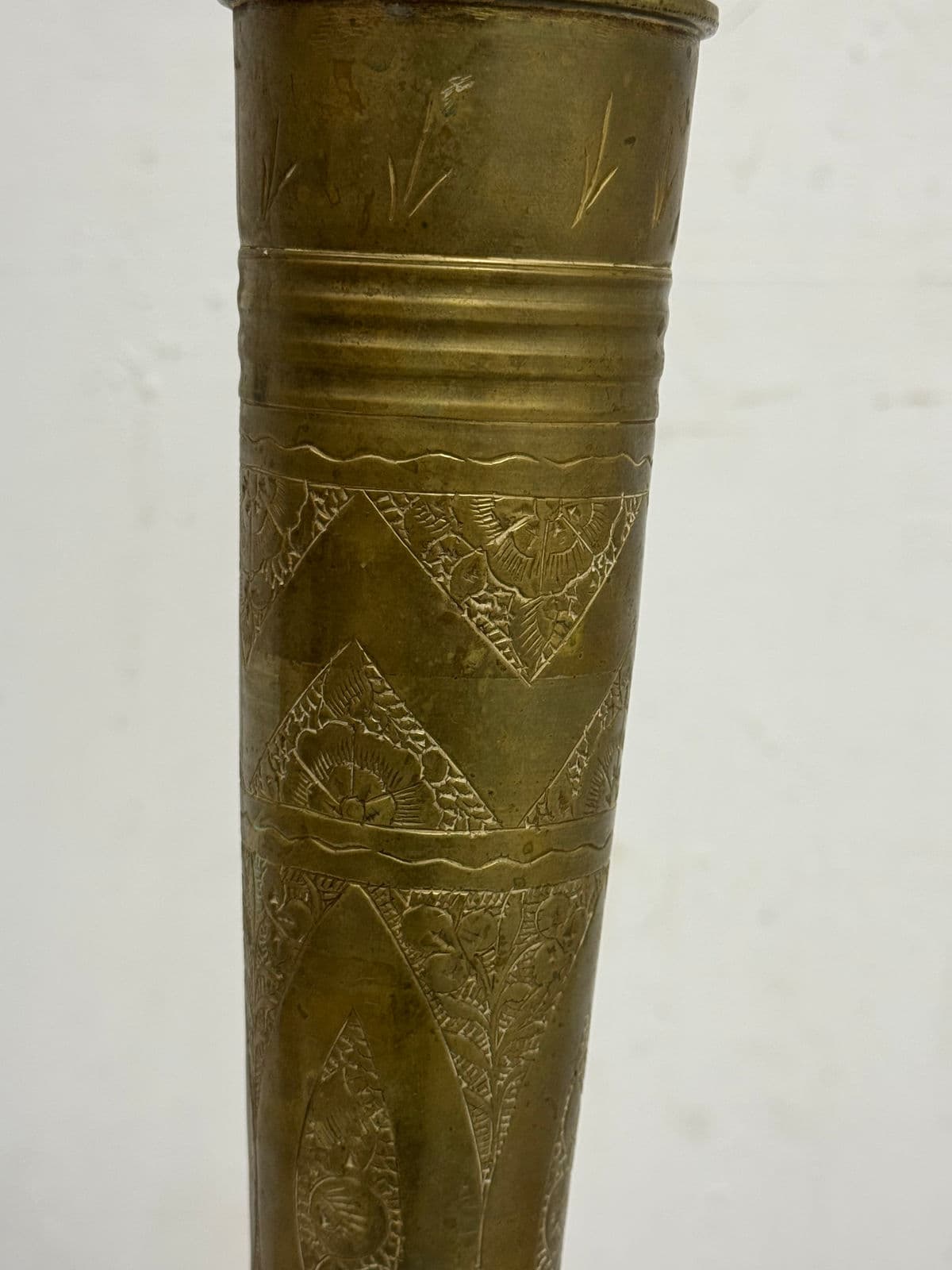 Vintage Etched Brass Table Lamp - Thumbnail 9