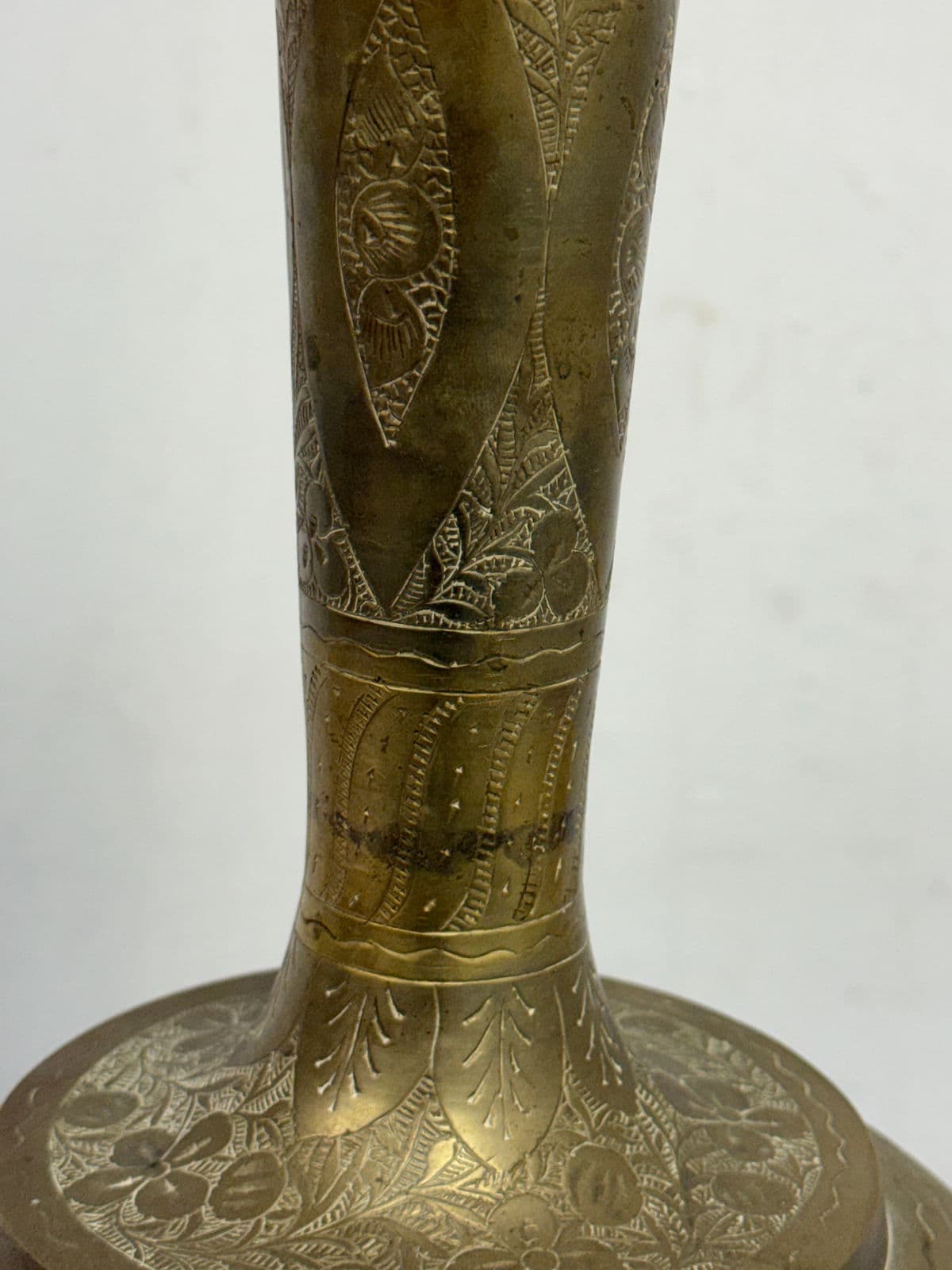 Vintage Etched Brass Table Lamp - Thumbnail 10