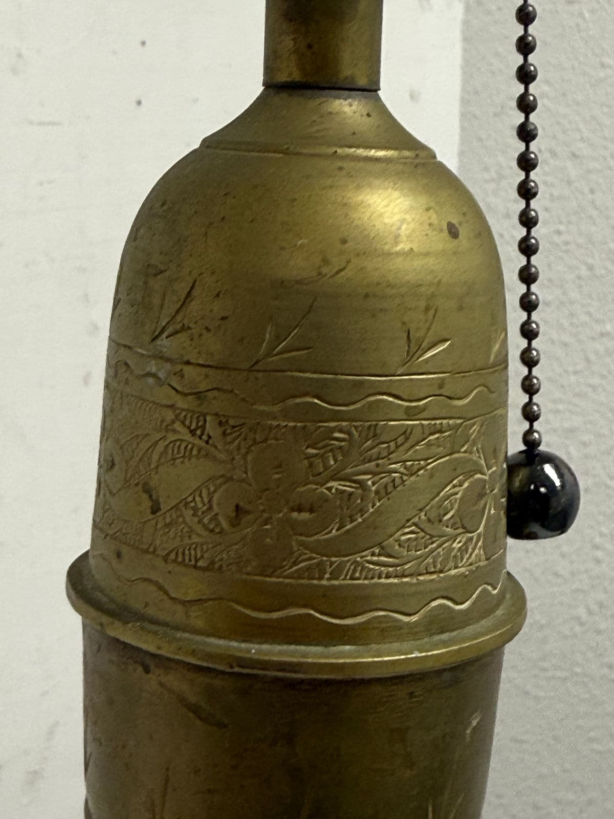 Vintage Etched Brass Table Lamp - Thumbnail 7