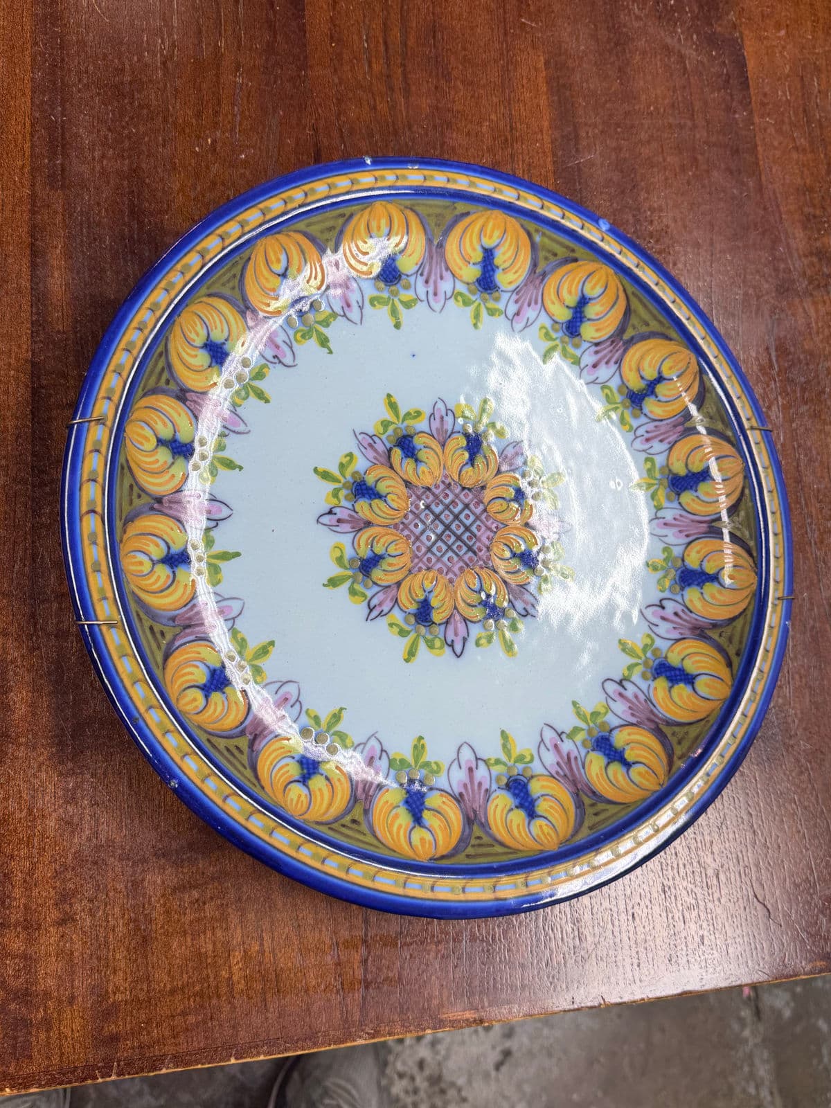 Portuguese Hand Painted Ceramic Wall Plate - Thumbnail 5