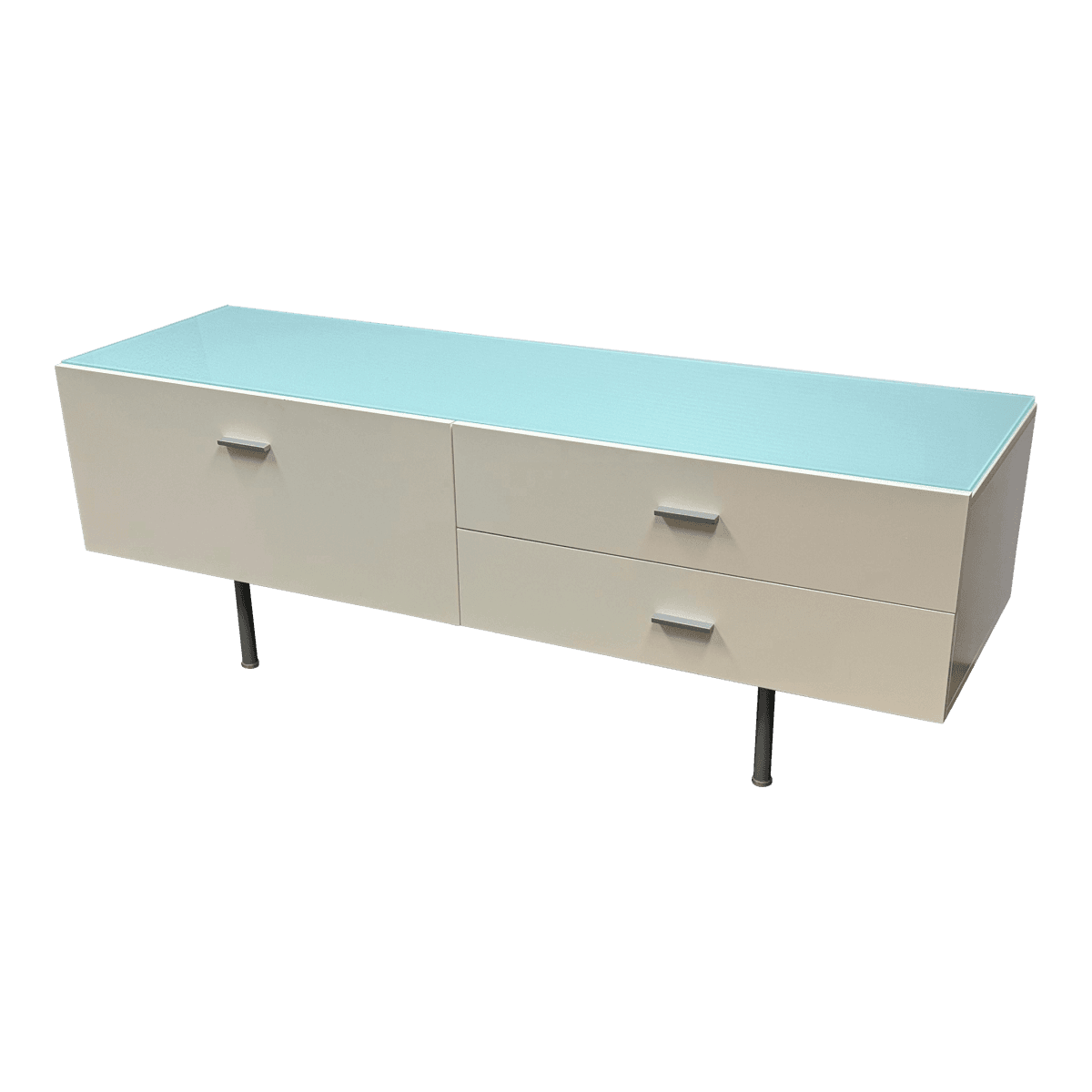 Alivar Italian White Glass Sideboard - Thumbnail 2