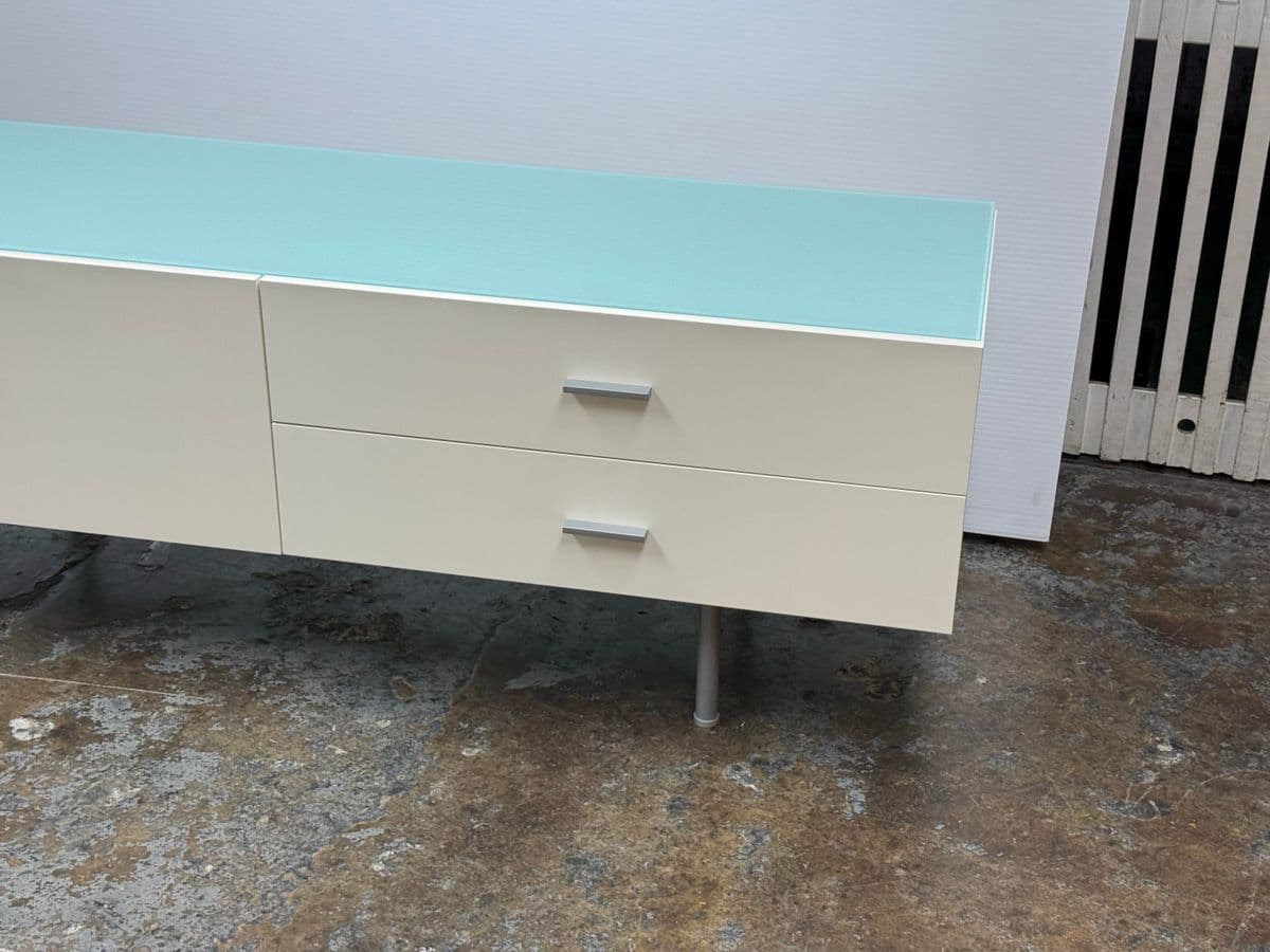 Alivar Italian White Glass Sideboard - Thumbnail 12