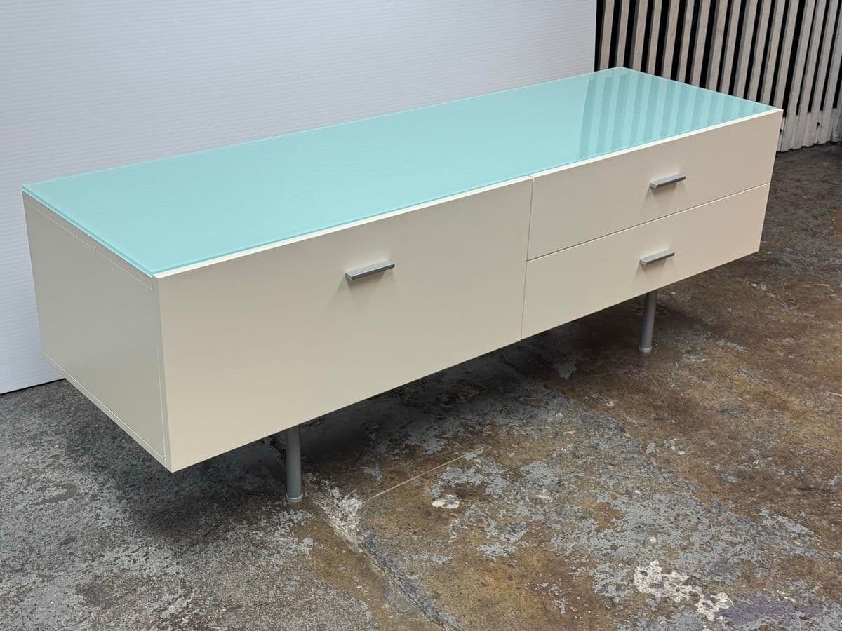 Alivar Italian White Glass Sideboard - Thumbnail 13