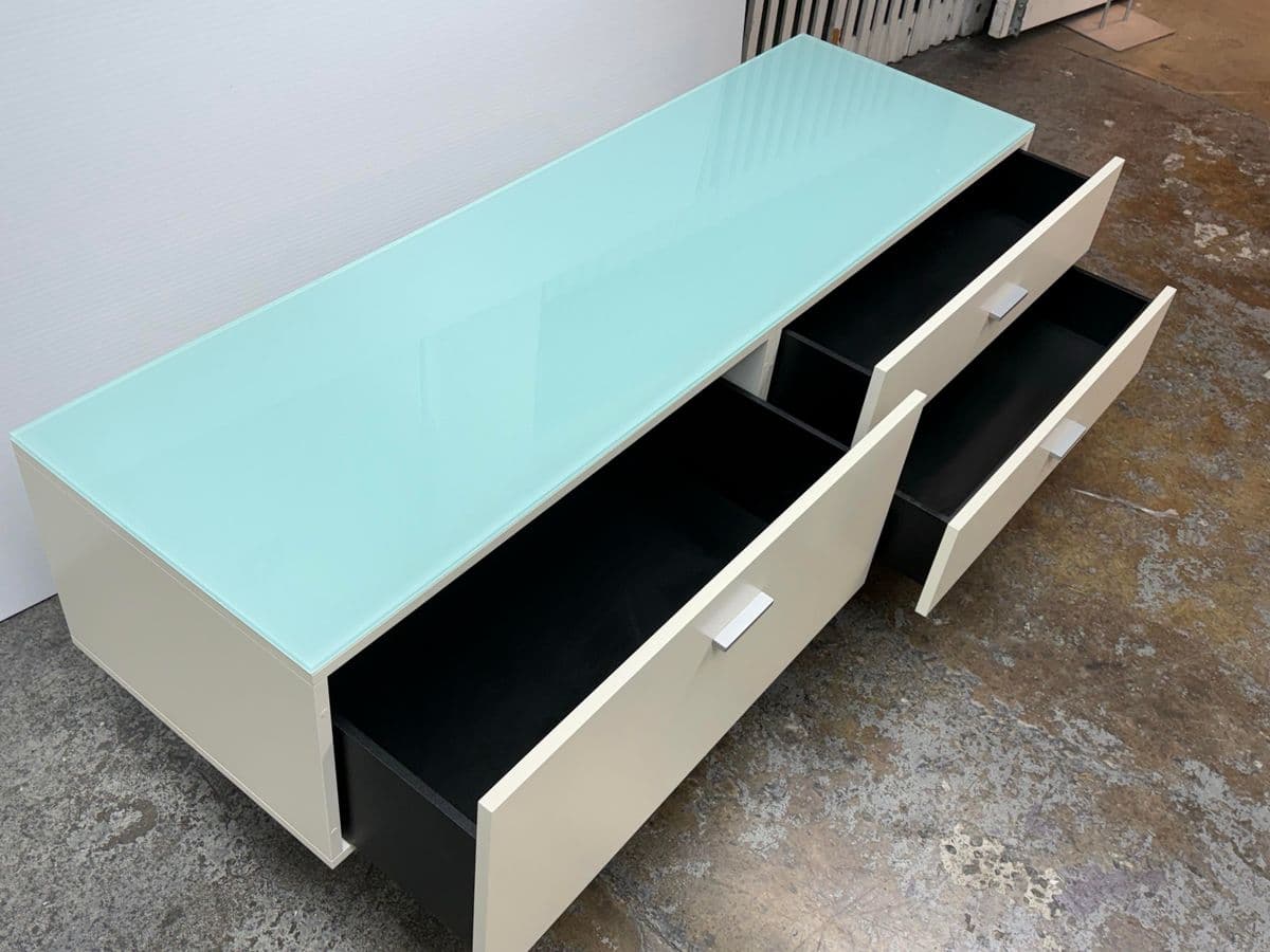 Alivar Italian White Glass Sideboard - Thumbnail 5