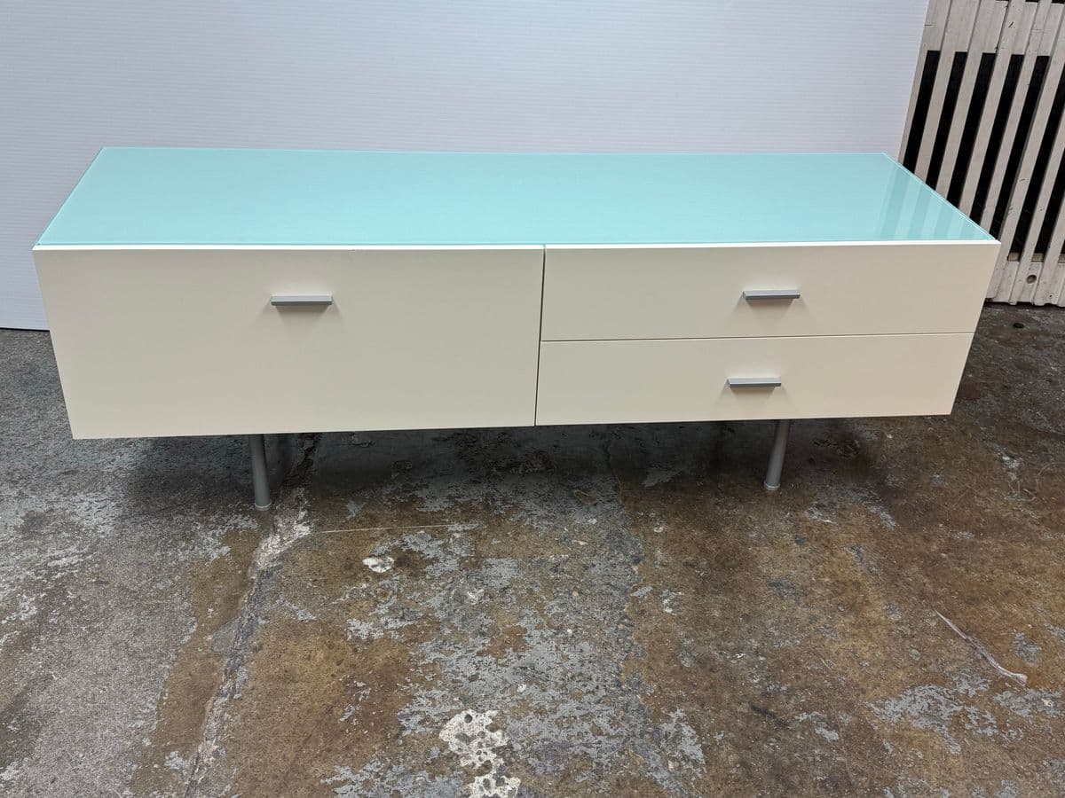 Alivar Italian White Glass Sideboard - Thumbnail 11