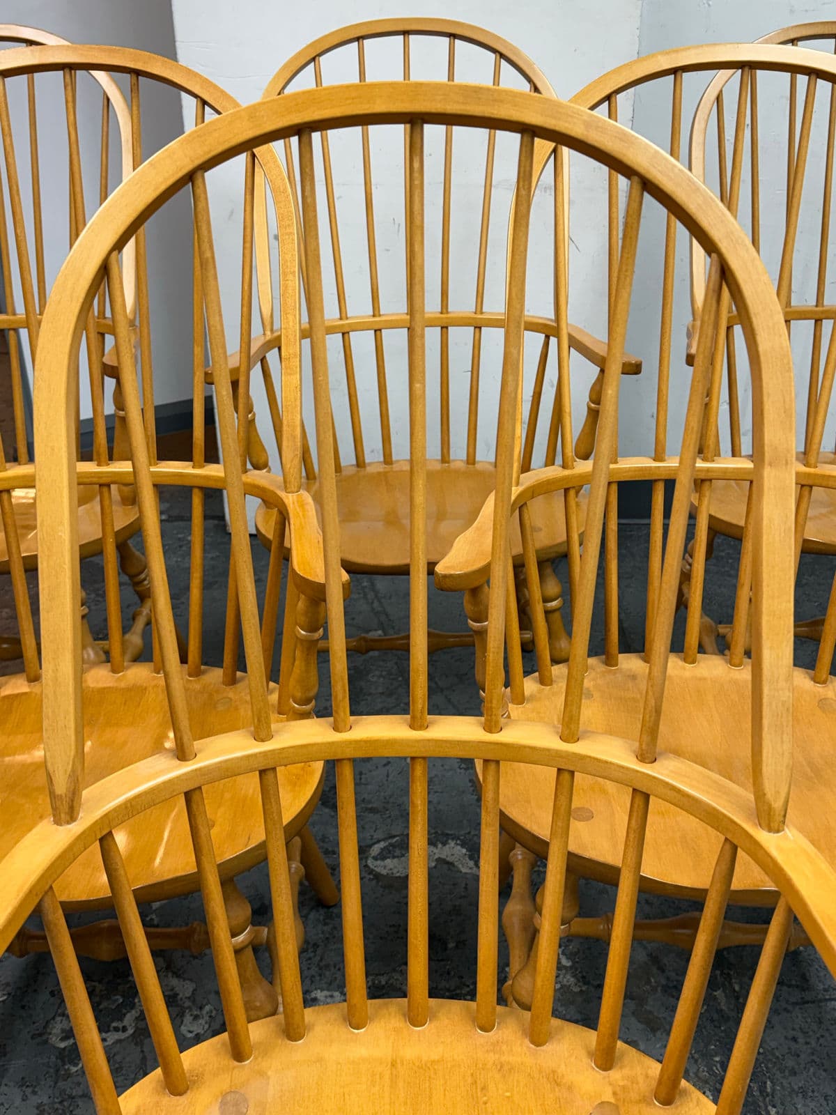 Vintage Habersham Plantation Windsor White Oak Chairs, Set of Six - Thumbnail 6