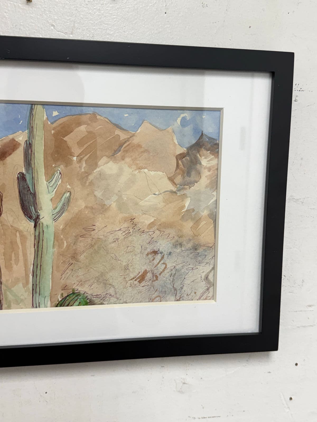 Landscape Watercolor of Desert Scene, Framed - Thumbnail 7