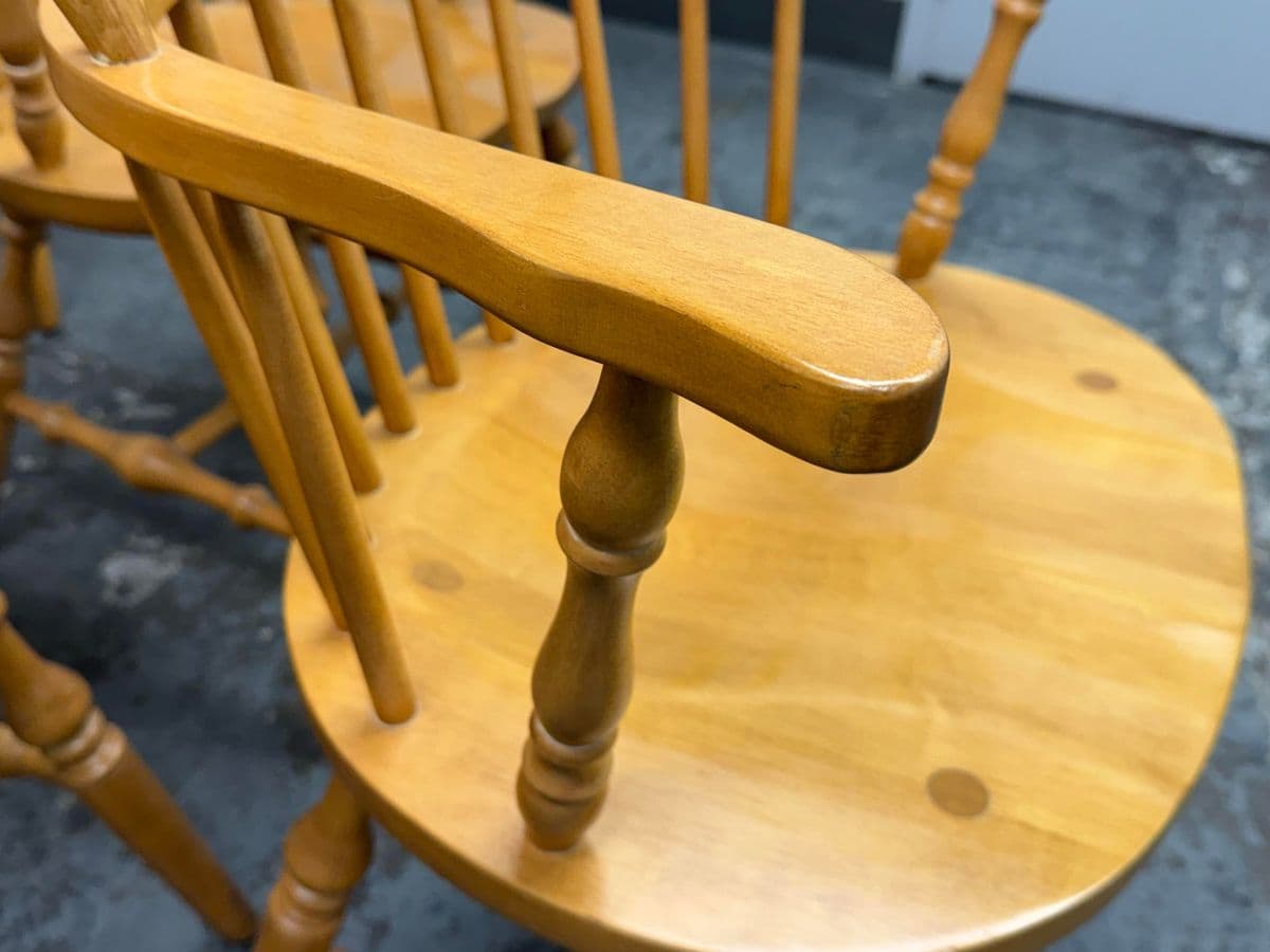 Vintage Habersham Plantation Windsor White Oak Chairs, Set of Six - Thumbnail 10