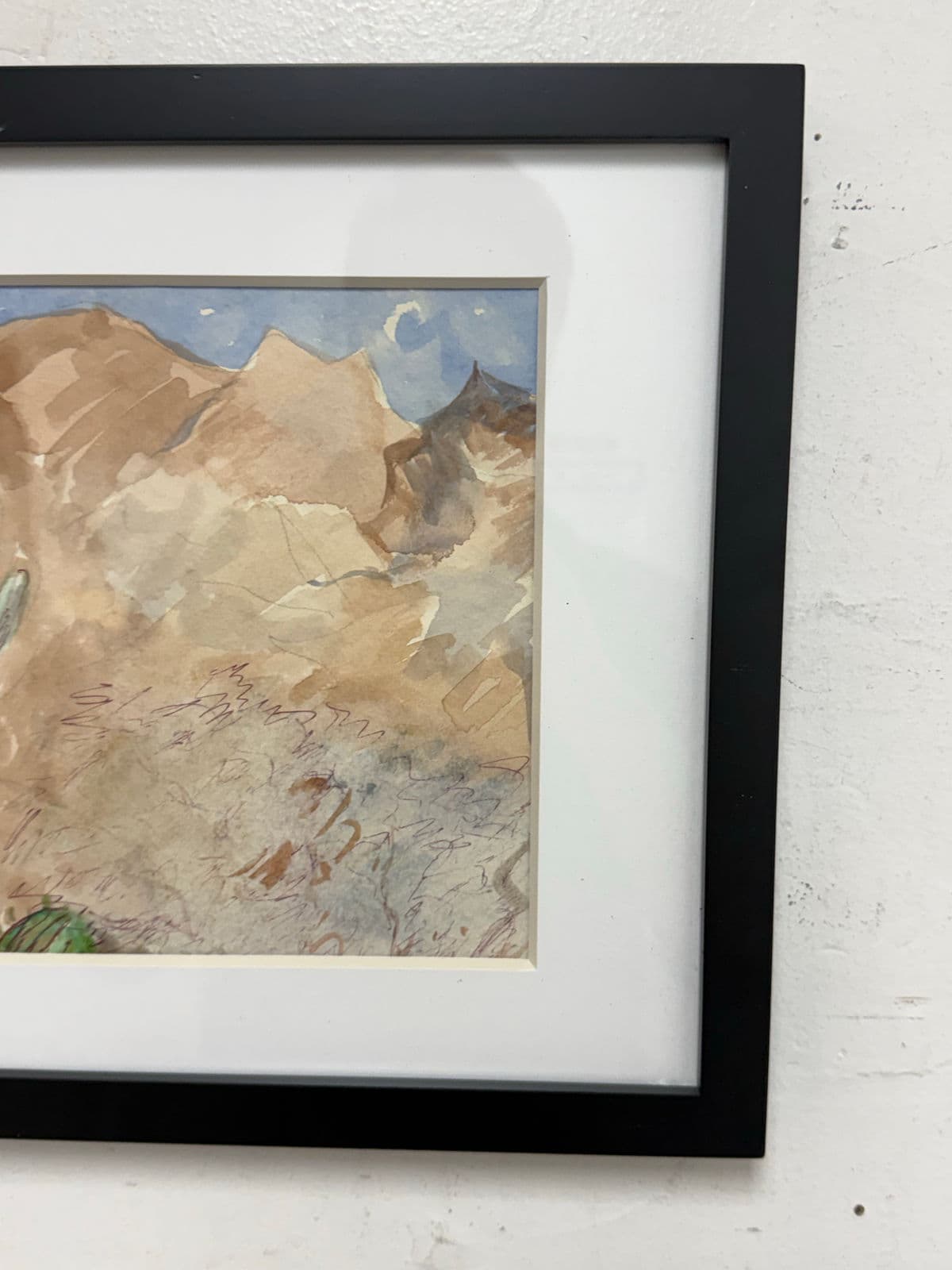 Landscape Watercolor of Desert Scene, Framed - Thumbnail 5
