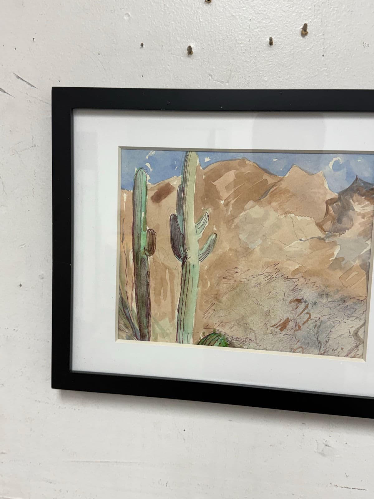 Landscape Watercolor of Desert Scene, Framed - Thumbnail 4