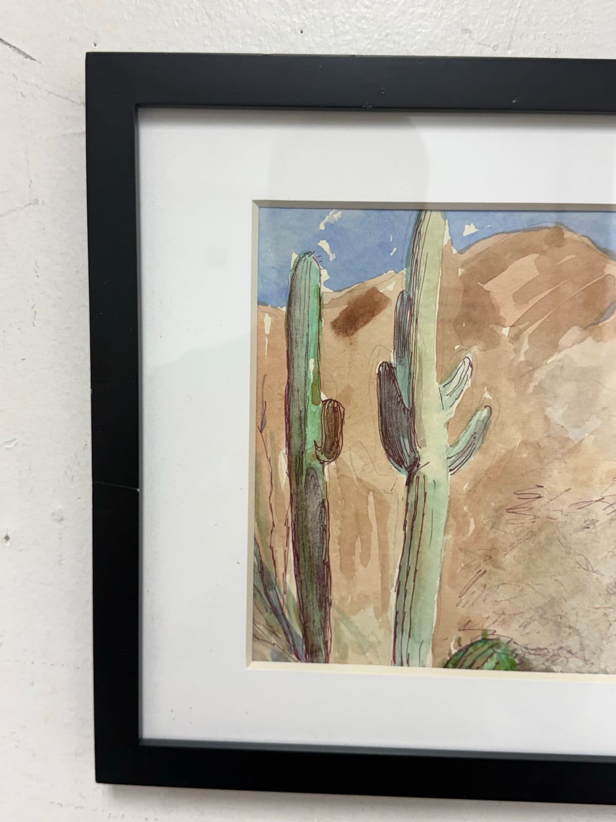 Landscape Watercolor of Desert Scene, Framed - Thumbnail 8