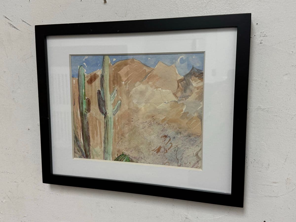 Landscape Watercolor of Desert Scene, Framed - Thumbnail 10