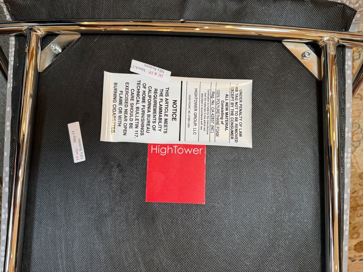 Hightower Modernist Stackable Damask Print Arm Chairs, Set of Four - Thumbnail 7