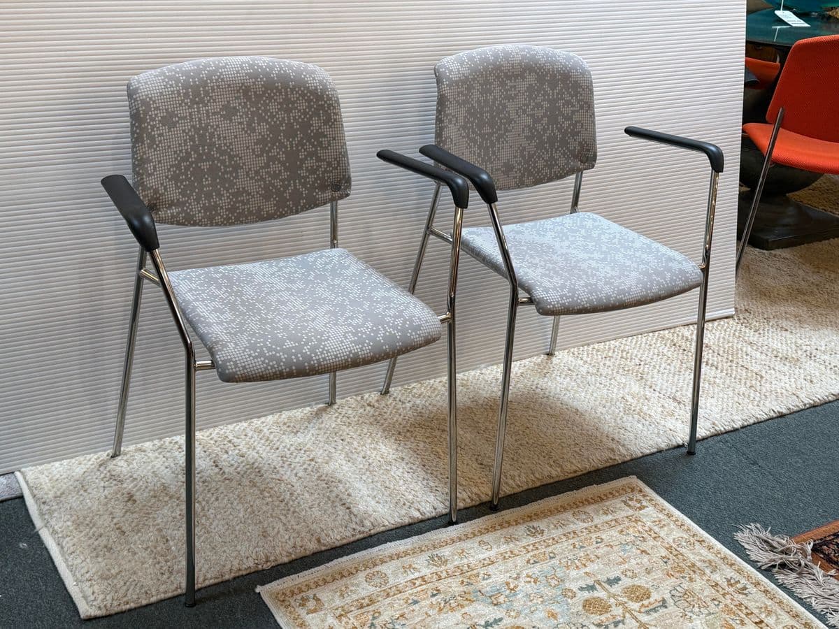 Hightower Modernist Stackable Damask Print Arm Chairs, Set of Four - Thumbnail 8