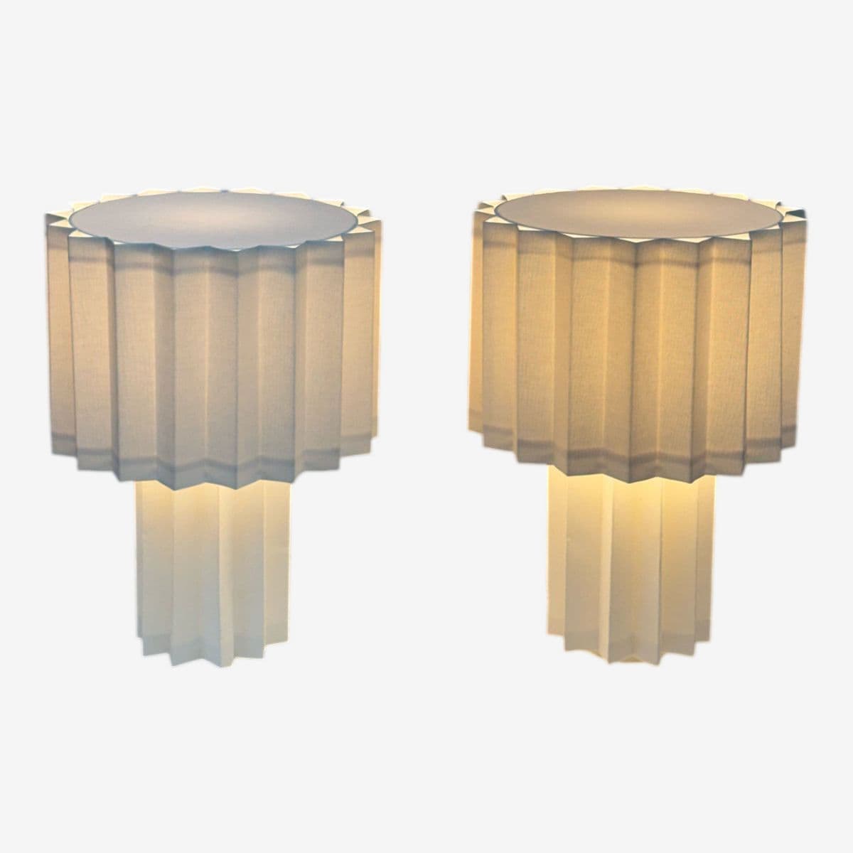 Folkform for Örsjö Plissé Table Lamps, Pair - Image 1