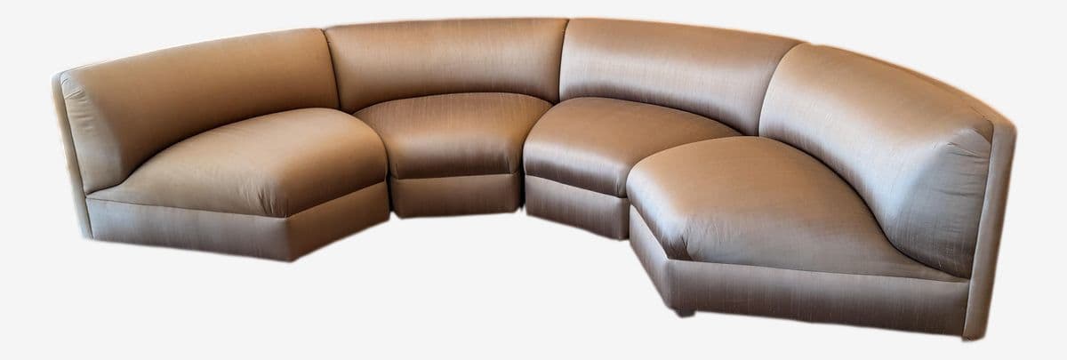 Richard Andronaco Golden Bronze Silk Serpentine Sectional - Image 1