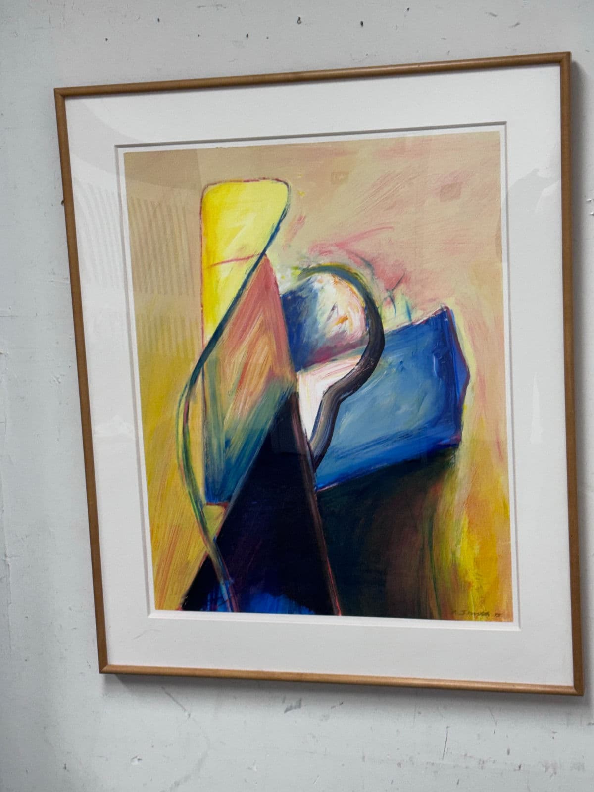 Circa 1995 Albert E. Smith Custom Framed Abstract - Thumbnail 3