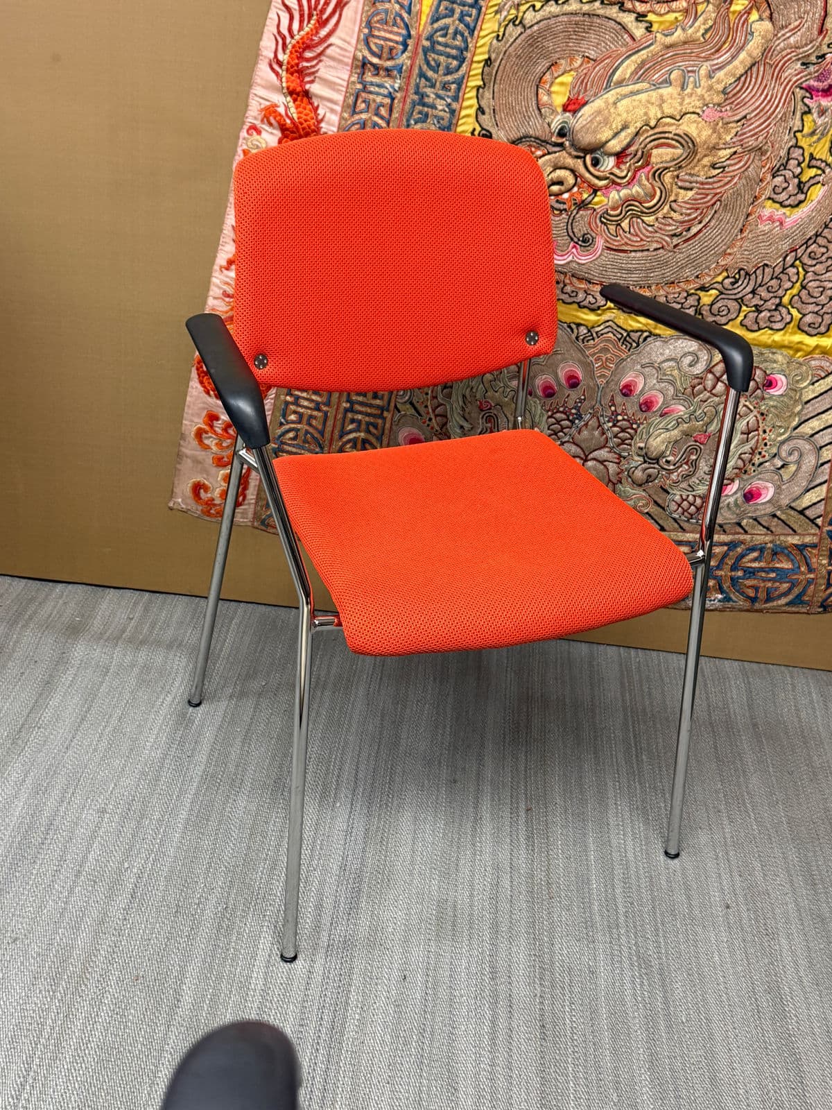 Hightower Modernist Stackable Arm Chair, Orange - Thumbnail 7