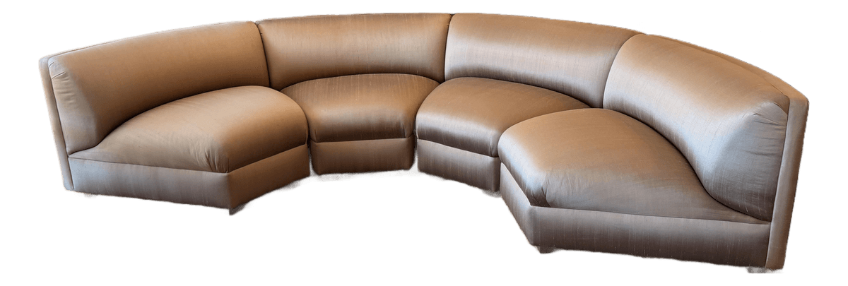 Richard Andronaco Golden Bronze Silk Serpentine Sectional - Thumbnail 2