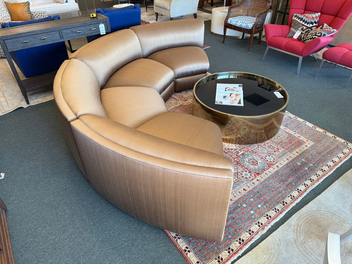 Richard Andronaco Golden Bronze Silk Serpentine Sectional - Thumbnail 12