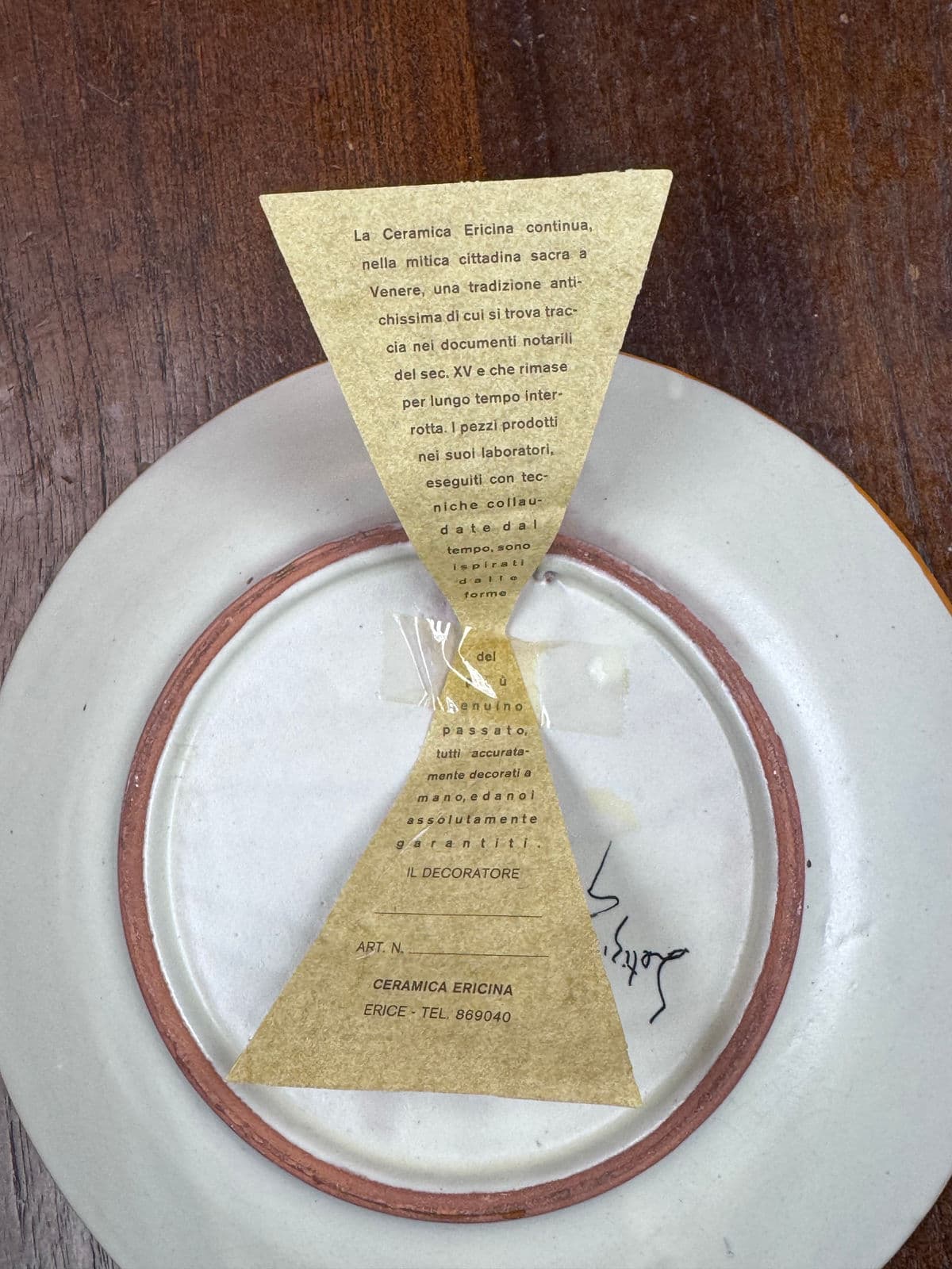 Circa 1990's Ceramic Erincina Hand Painted Wall Plates, Set of Three - Thumbnail 4