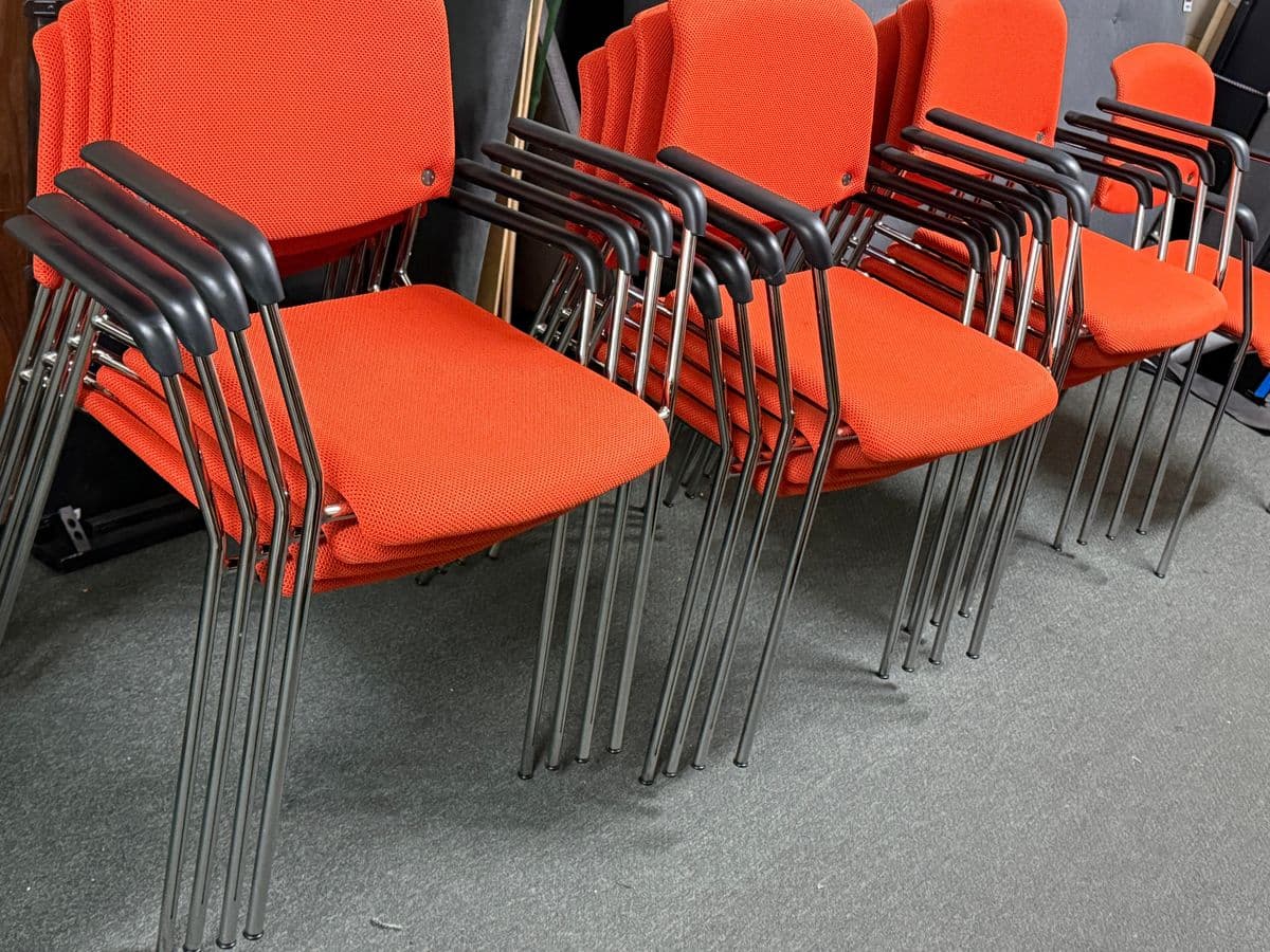 Hightower Modernist Stackable Arm Chair, Orange - Thumbnail 8