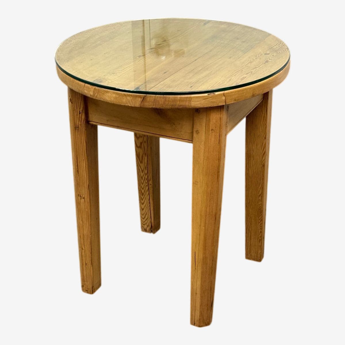 Custom Design Pine + Glass Side Table - Image 1