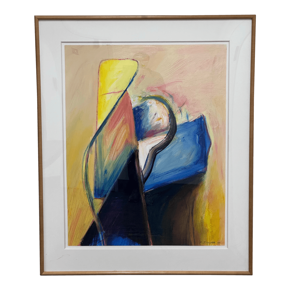 Circa 1995 Albert E. Smith Custom Framed Abstract - Thumbnail 2
