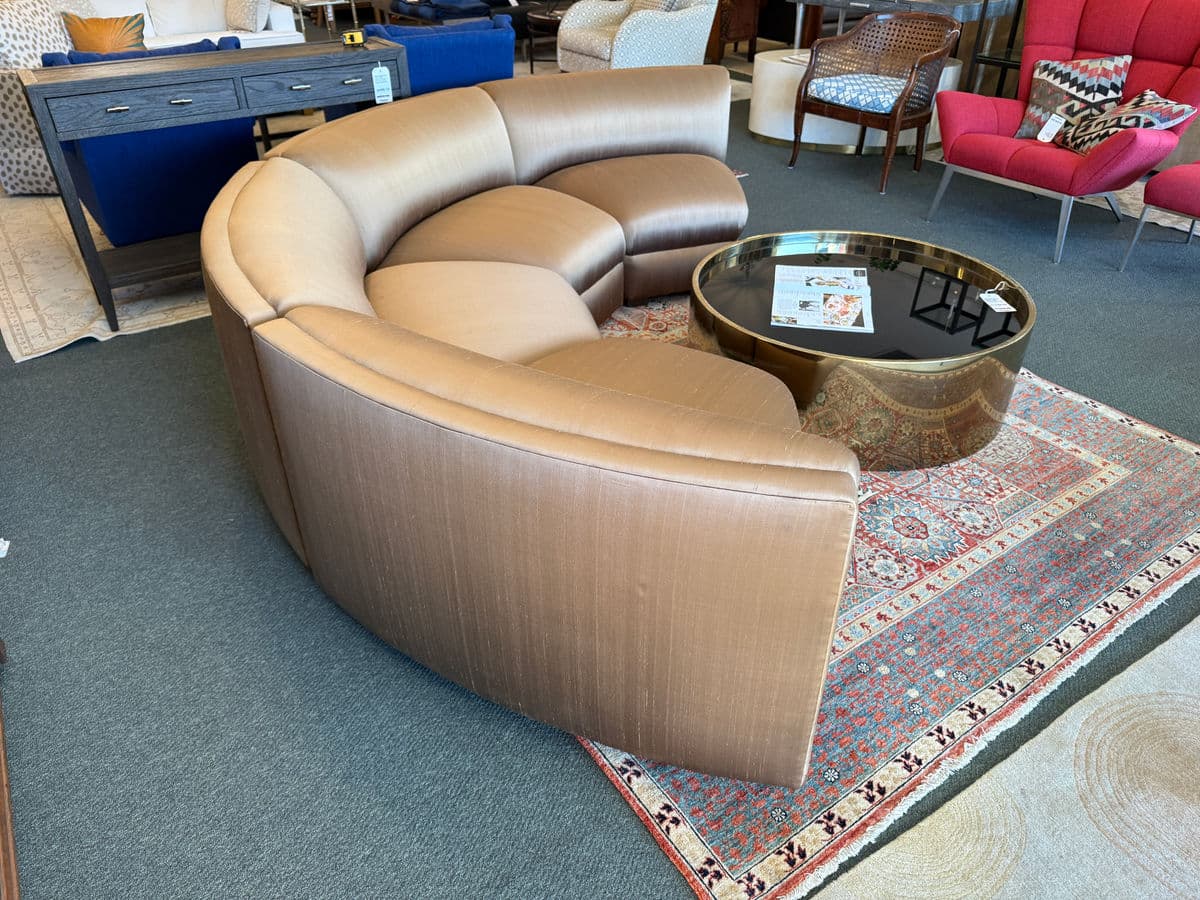 Richard Andronaco Golden Bronze Silk Serpentine Sectional - Thumbnail 3