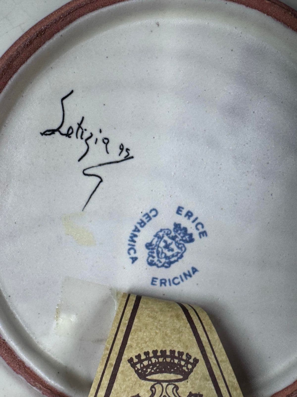 Circa 1990's Ceramic Erincina Hand Painted Wall Plates, Set of Three - Thumbnail 11