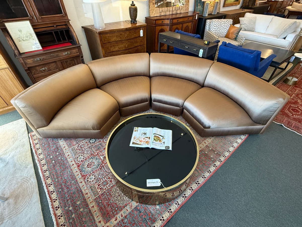 Richard Andronaco Golden Bronze Silk Serpentine Sectional - Thumbnail 19