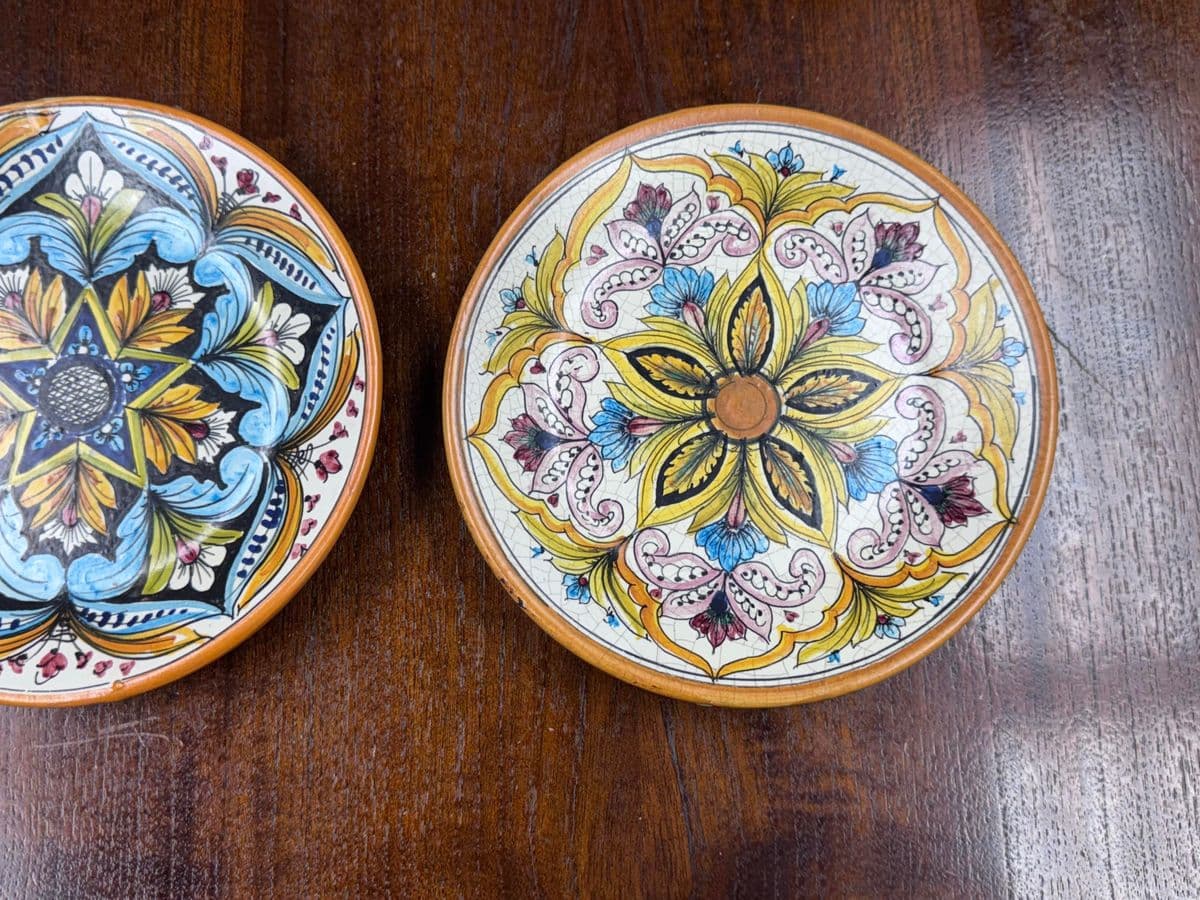 Circa 1990's Ceramic Erincina Hand Painted Wall Plates, Set of Three - Thumbnail 10