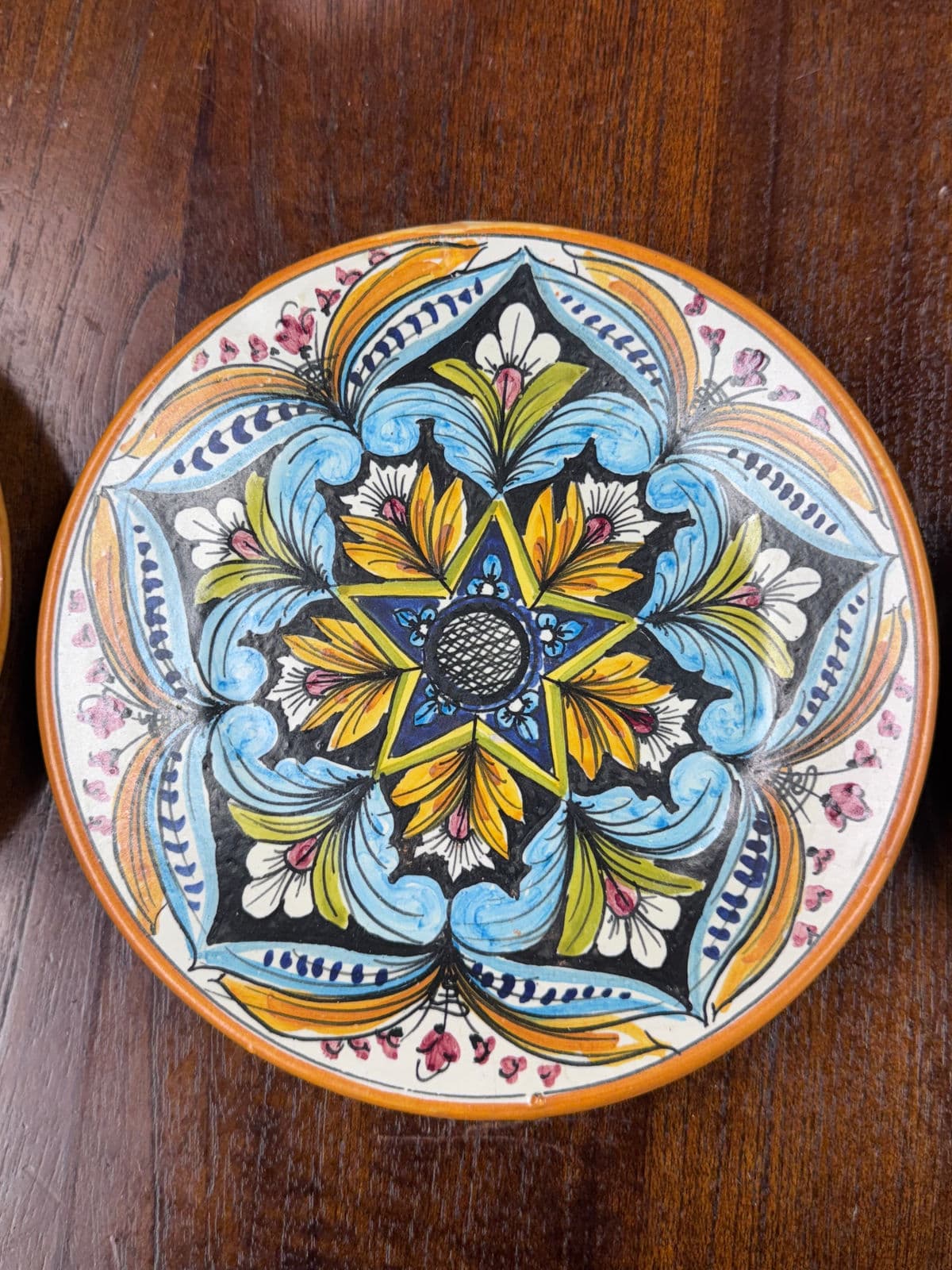 Circa 1990's Ceramic Erincina Hand Painted Wall Plates, Set of Three - Thumbnail 12