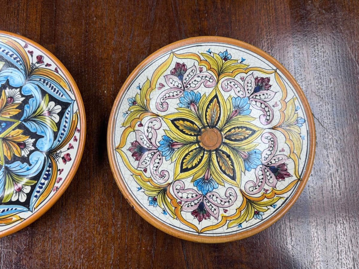 Circa 1990's Ceramic Erincina Hand Painted Wall Plates, Set of Three - Thumbnail 6