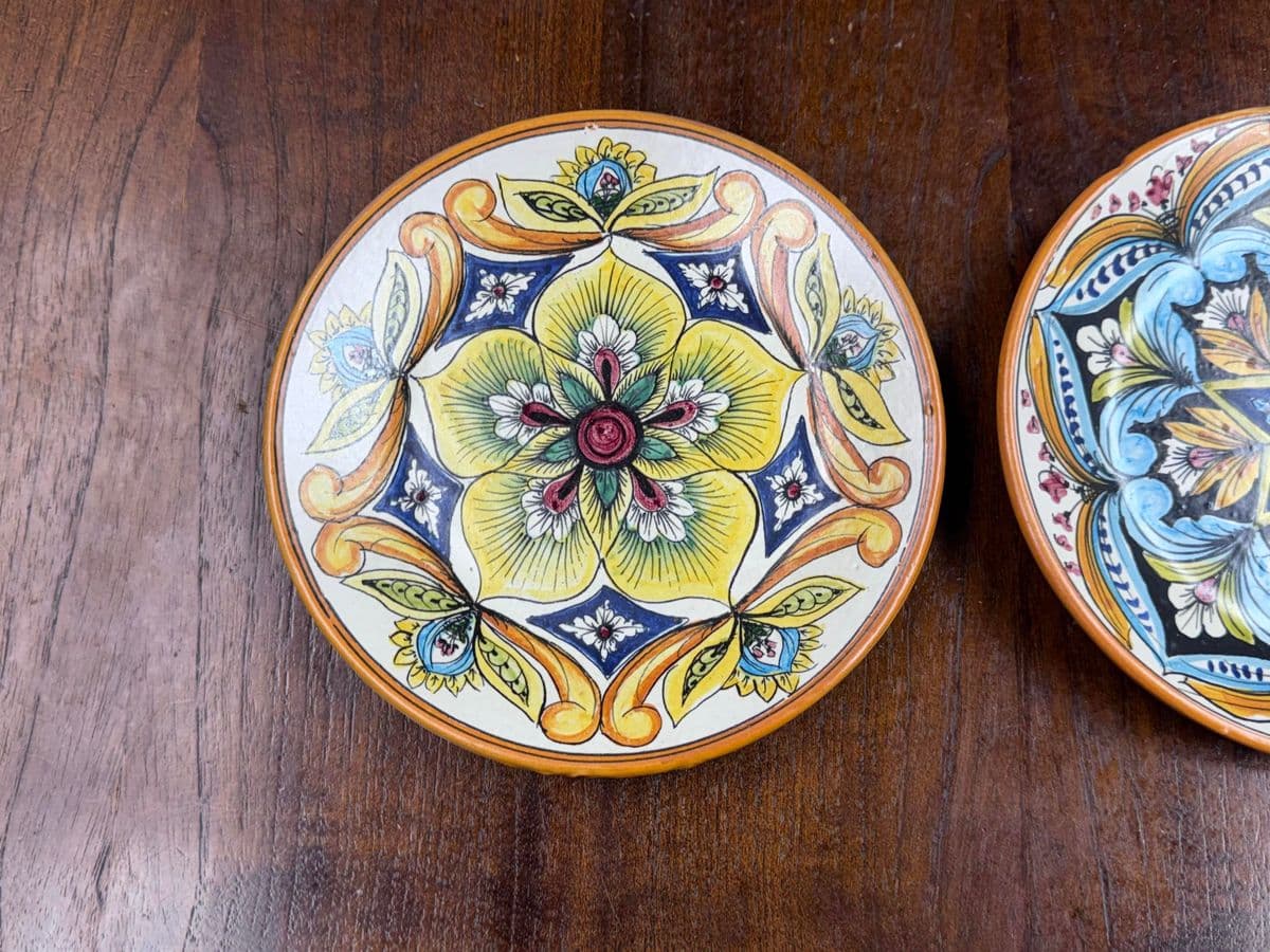 Circa 1990's Ceramic Erincina Hand Painted Wall Plates, Set of Three - Thumbnail 13