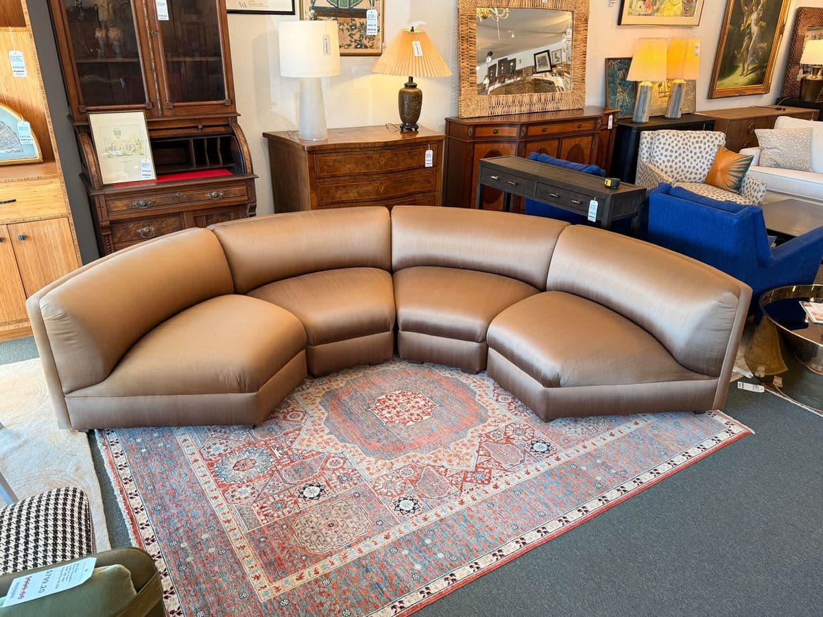 Richard Andronaco Golden Bronze Silk Serpentine Sectional - Thumbnail 18