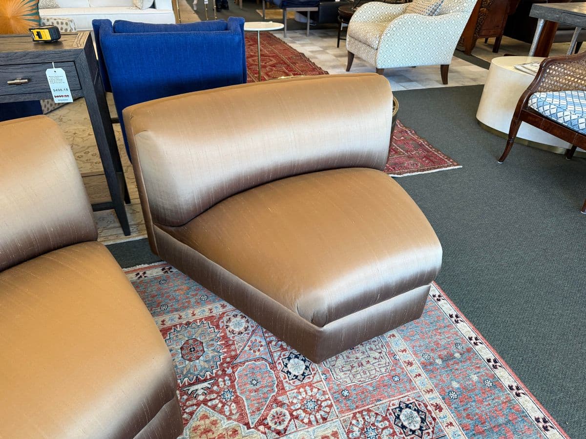 Richard Andronaco Golden Bronze Silk Serpentine Sectional - Thumbnail 16