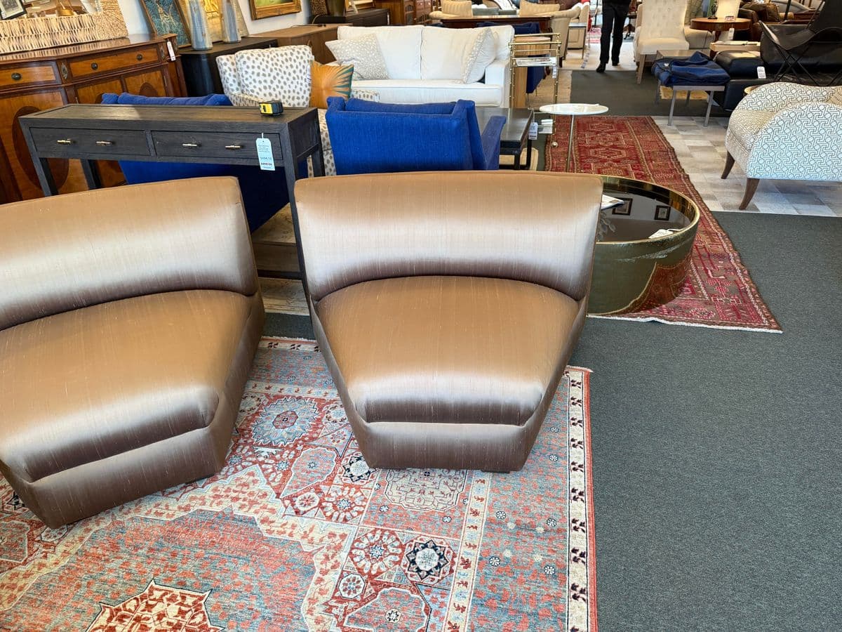 Richard Andronaco Golden Bronze Silk Serpentine Sectional - Thumbnail 15