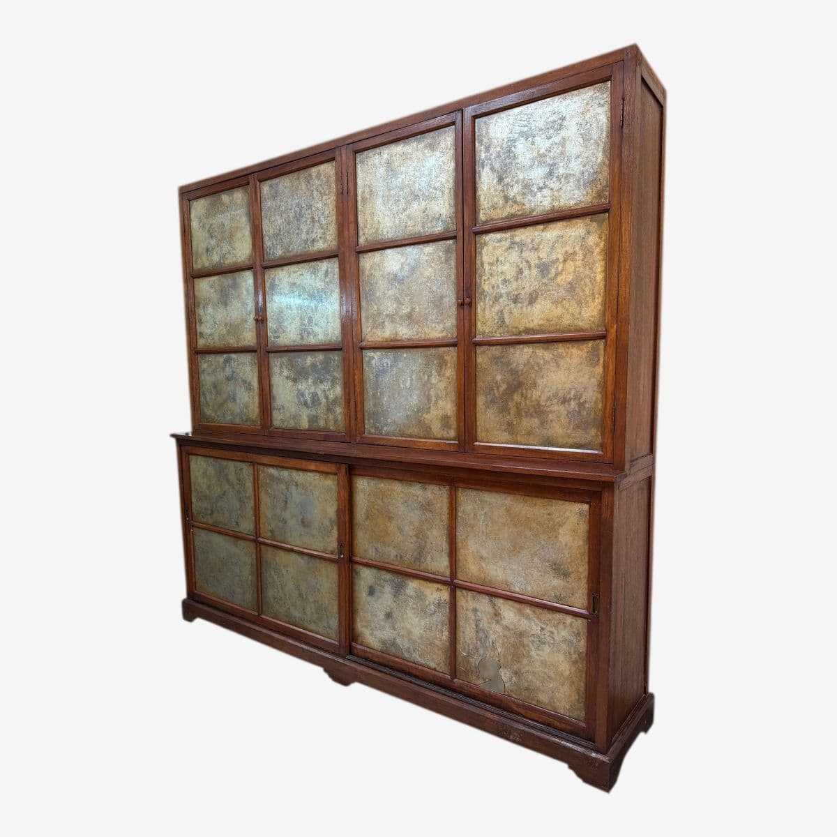 Oversized Teak Wood Wall Cabinet, Two Piece - Image 1