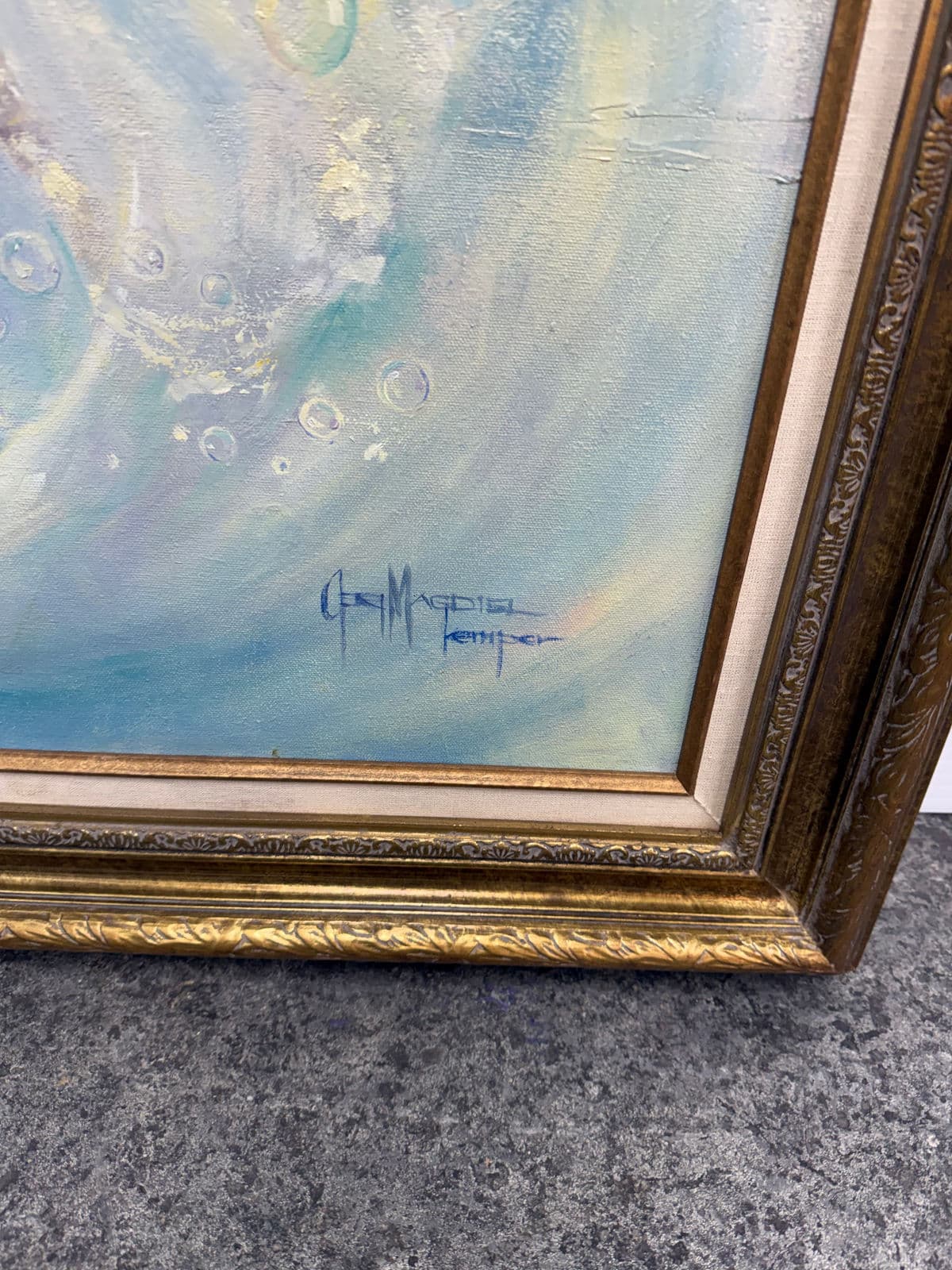 G. Magdiel Kemper Female Acrylic Painting, Framed - Thumbnail 5