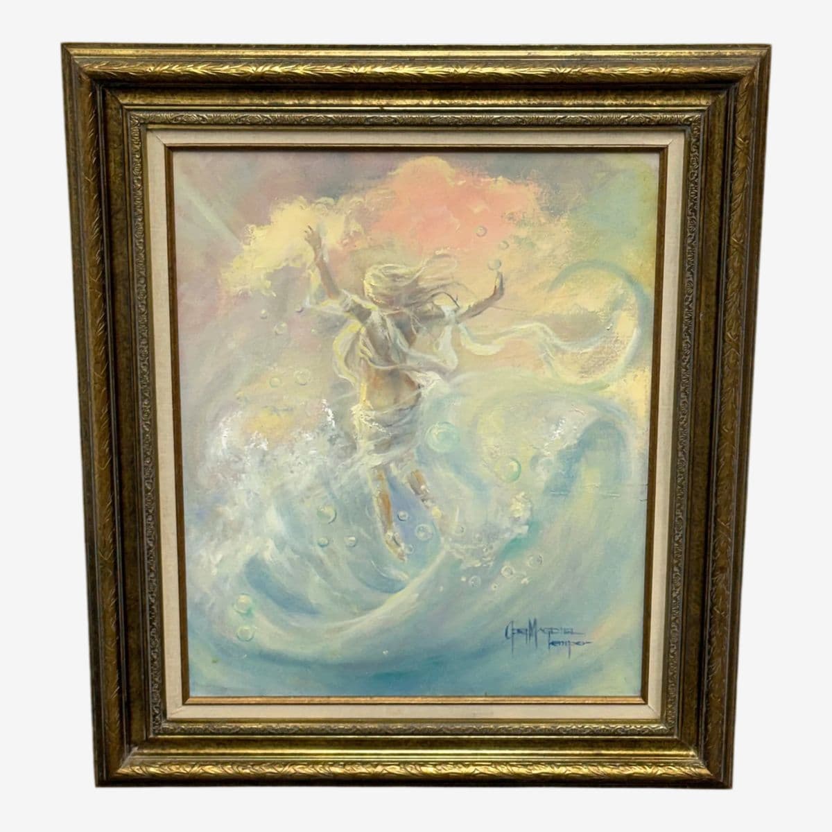 G. Magdiel Kemper Female Acrylic Painting, Framed - Image 1