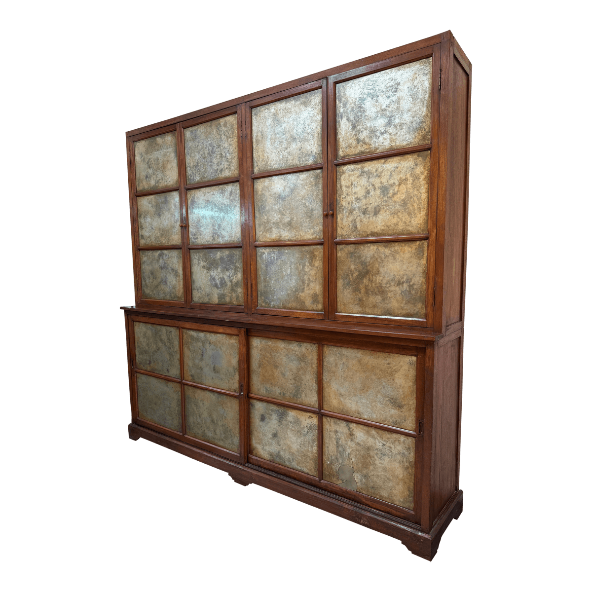 Oversized Teak Wood Wall Cabinet, Two Piece - Thumbnail 2