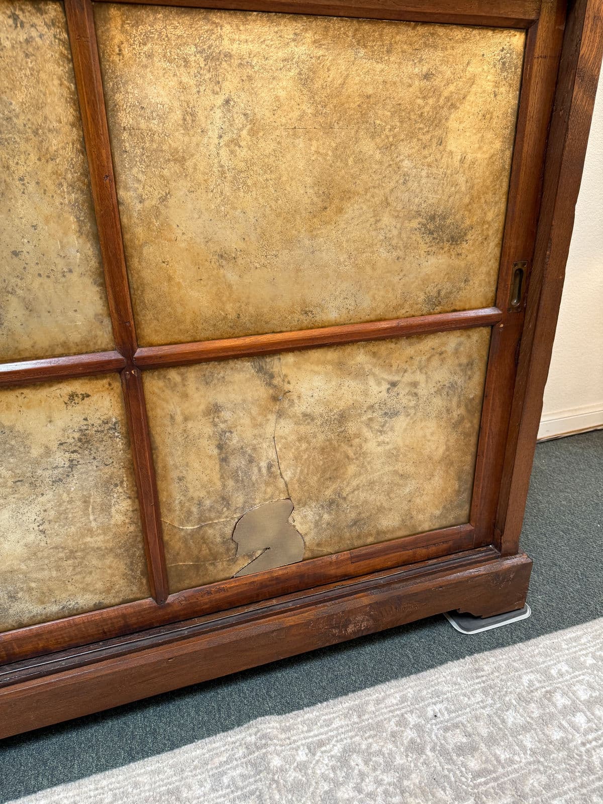 Oversized Teak Wood Wall Cabinet, Two Piece - Thumbnail 9