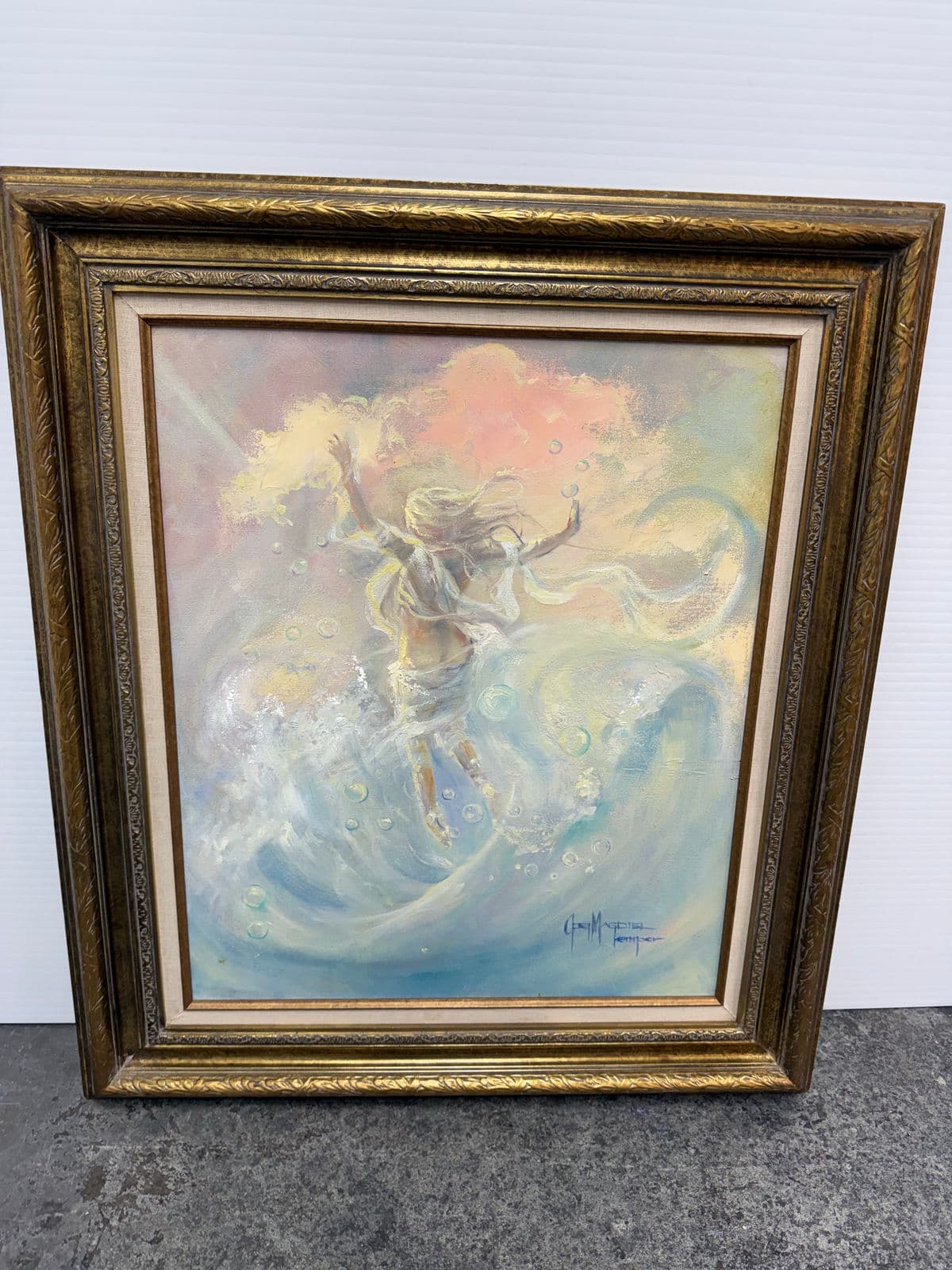 G. Magdiel Kemper Female Acrylic Painting, Framed - Thumbnail 7