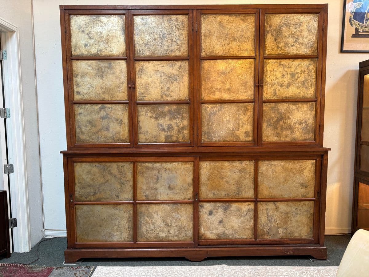 Oversized Teak Wood Wall Cabinet, Two Piece - Thumbnail 3