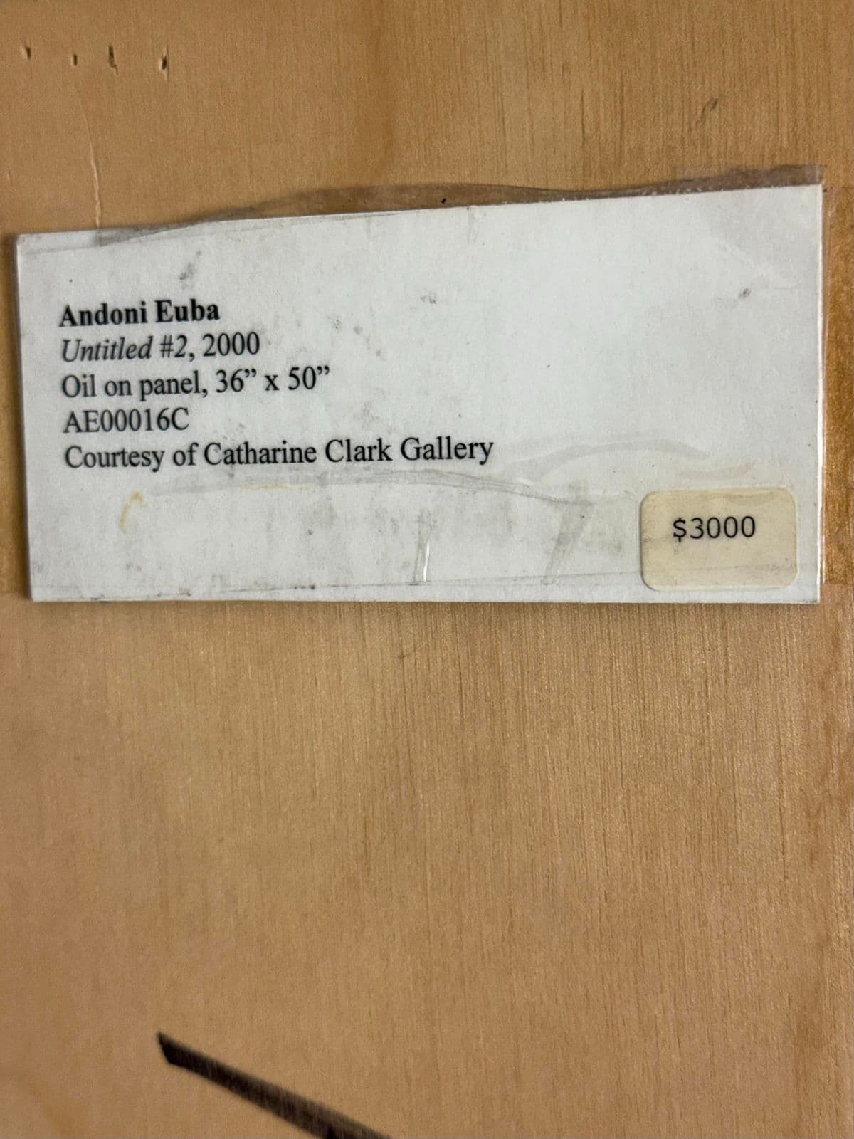 Circa 2000 Andoniu Euba "Untilted #2" Oil on Panel - Thumbnail 13