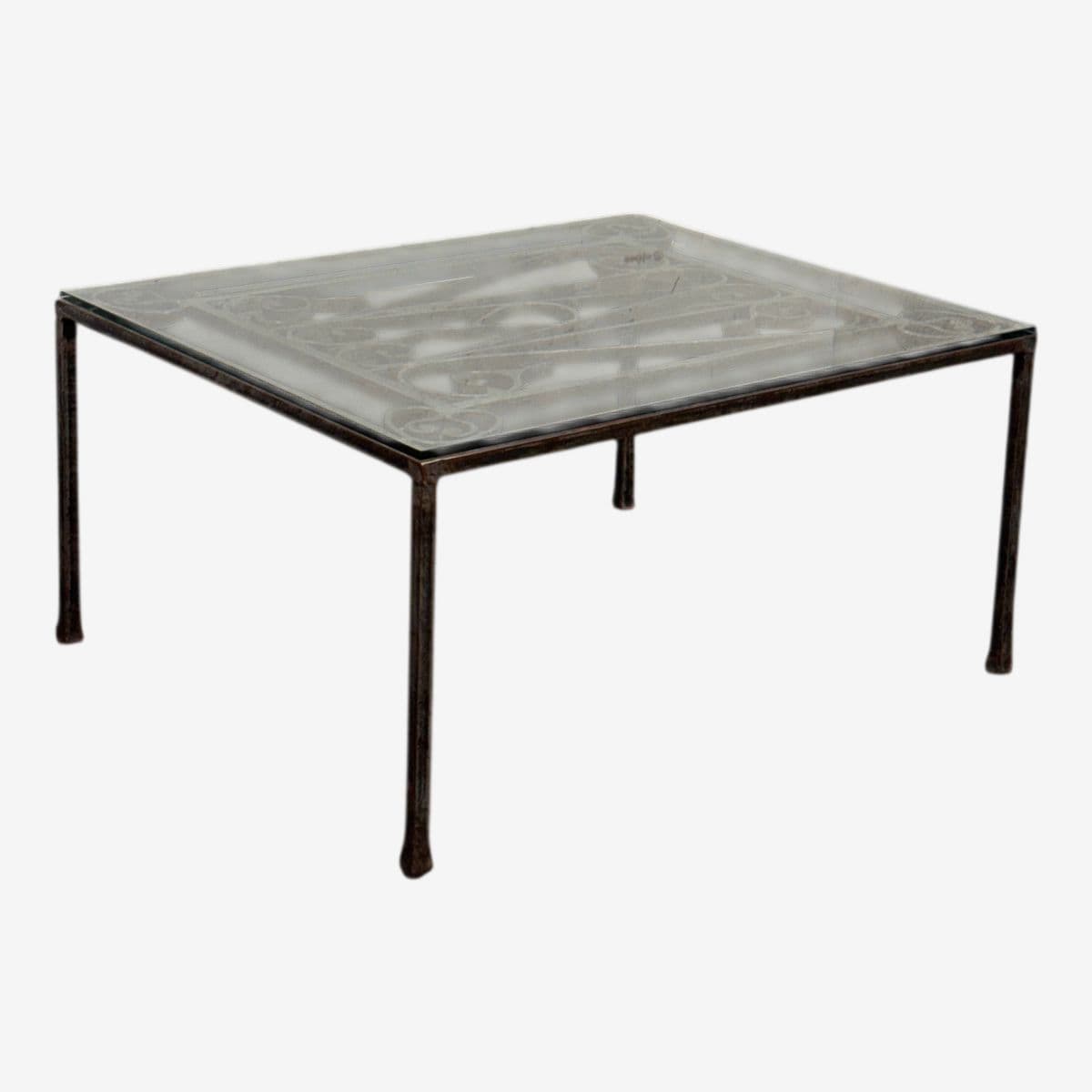 19th Century French Gate + Glass Custom Coffee Table - Image 1