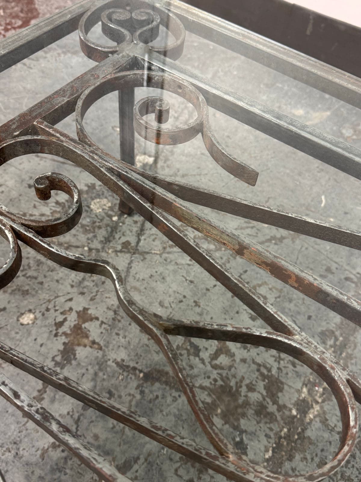 19th Century French Gate + Glass Custom Coffee Table - Thumbnail 8